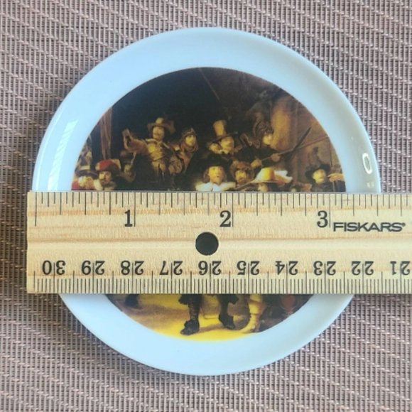 4 Bareuther Waldsassen Bavaria Germany Rembrandt Coaster Pin Dish/Night Watch - Picture 9 of 9